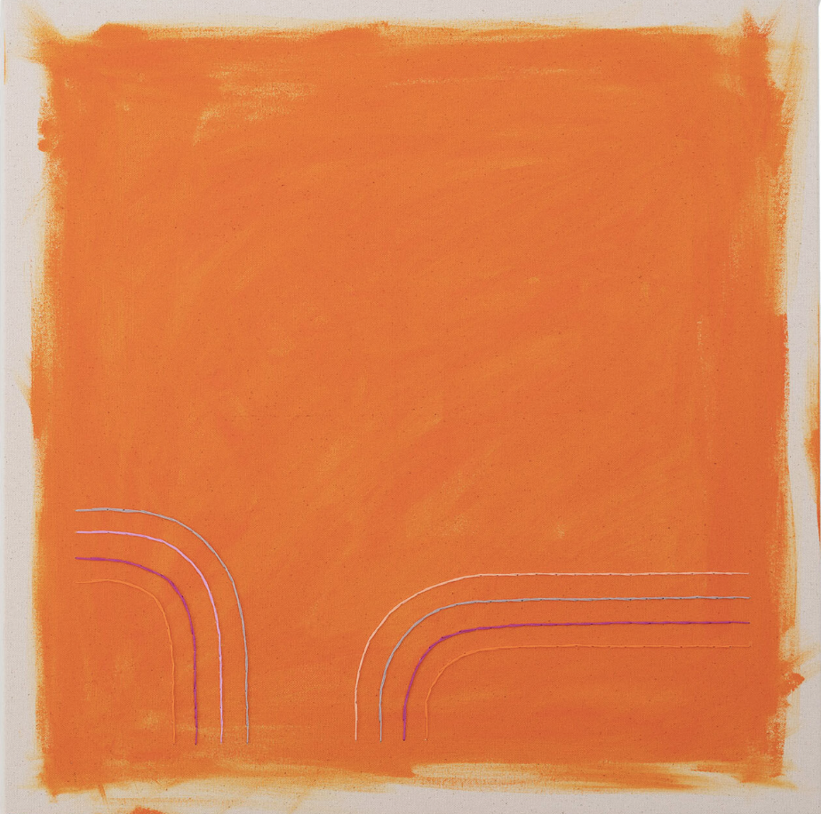 snyder - 24 x 24 - Orange With Grey Lavender Curve