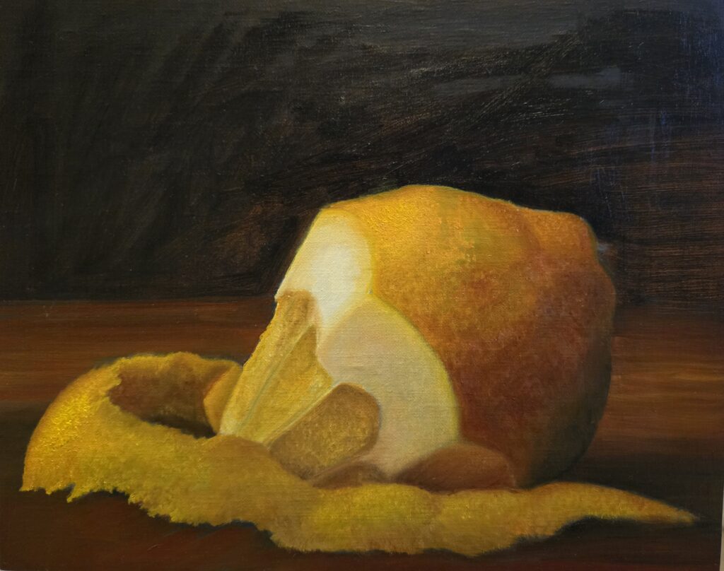 Sophie Reisz, Lemon Squeezy, 2024, oil on Belgian linen, 8 x 10 inches