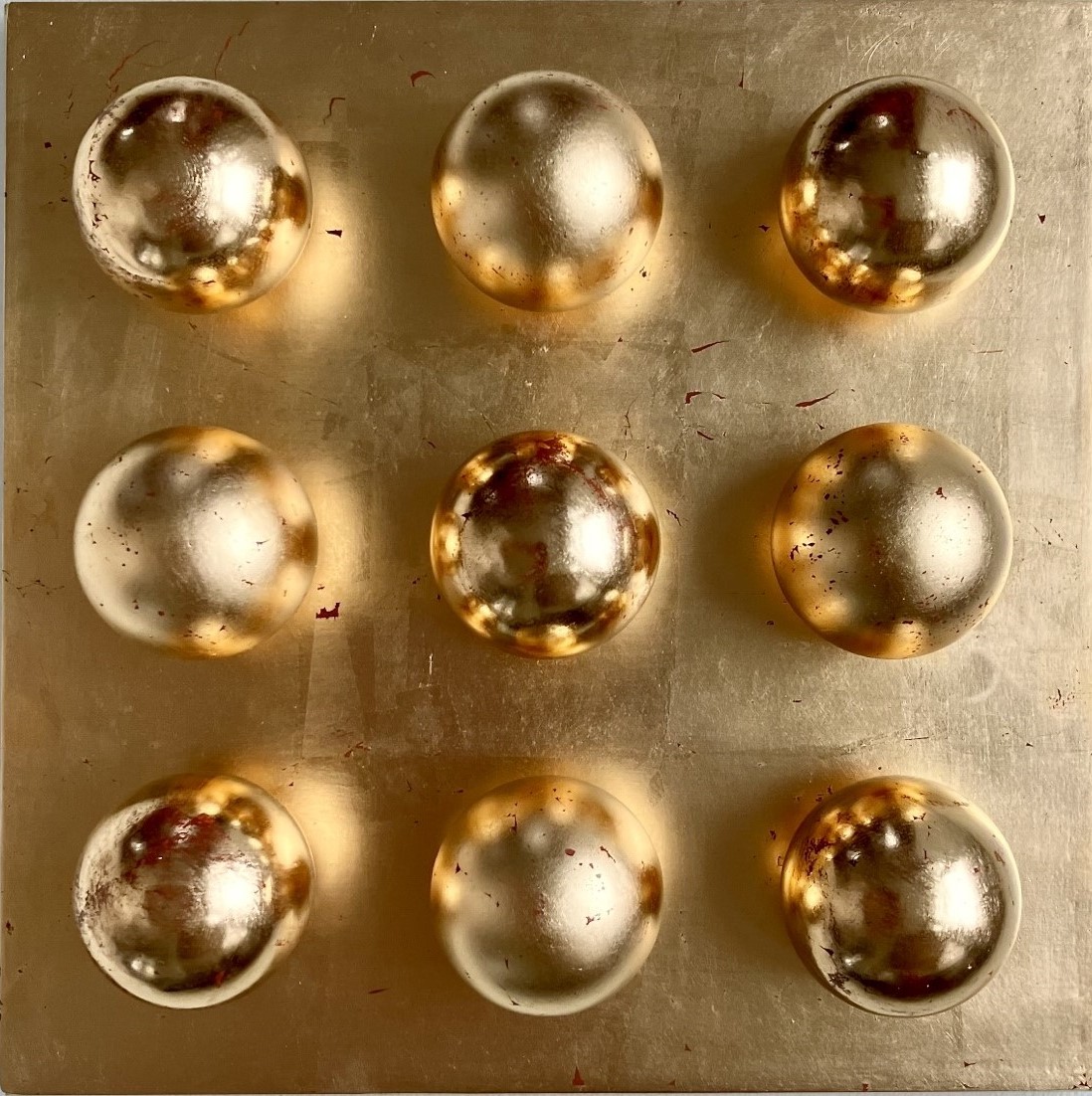 Tina Scepanovic, Gobstoppers No. 44, 23K red gold over wood, 10 x 10 x 3.5 inches