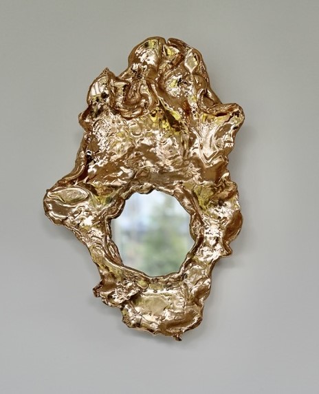 Tina Scepanovic, Narcissus Mirror, bronze, 10.5 x 7 x 1.25 inches