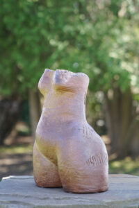 Dorian Goldman, Textured Torso, wood-fired stoneware ceramic, 19.5 x 9 x 8 inches